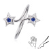 Prsteň zo striebra 925 - ramená s hviezdami, modré zirkóny