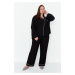 Trendyol Curve Weave Black Pijama Pajamas Set