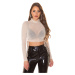 Sexy Koucla Party glitter Crop Top white Einheitsgroesse