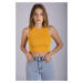 Madmext Mad Girls Yellow Crop Top