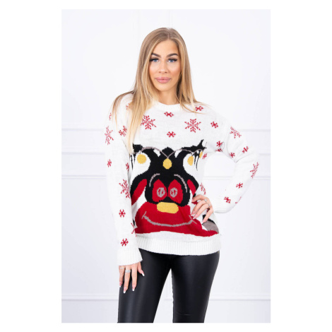 Christmas sweater with reindeer ecru