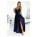 Elegantné tmavomodré maxi šaty DANIELE 299-12 dark blue