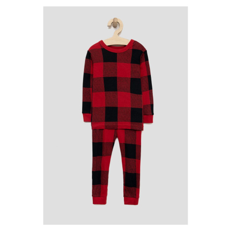 Detské bavlnené pyžamo GAP červená farba, vzorovaná