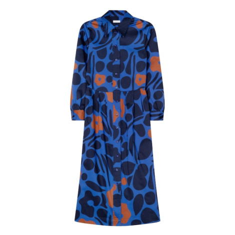 SEIDENSTICKER Košeľové šaty  modrá / tmavomodrá / oranžová
