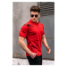 Madmext Polo Neck Patterned Red Men's T-Shirt