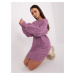 Purple knitted dress with braids