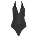 Trendyol Black Neck-Bound Textured Swimsuit