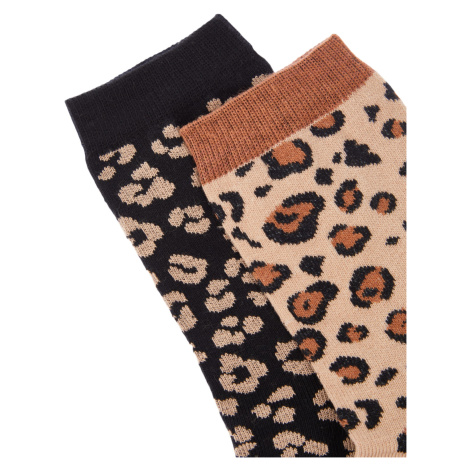 Trendyol Multicolor Leopard Pattern 2-Pack Knitted Socks