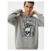 Koton Skull Printed Oversize Hooded Sweatshirt