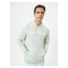 Koton Hooded Sweatshirt College Printed Kangaroo Pocket Detailed