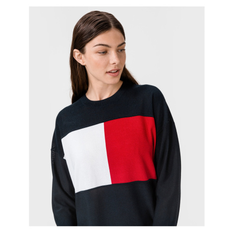 Tommy Hilfiger Sveter - ICON FLAG C-NK SWT tmavomodrý