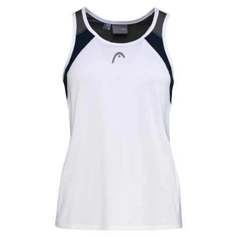 Dívčí tílko Head Club 22 Tank Top Girls White/Dark Blue 152 cm