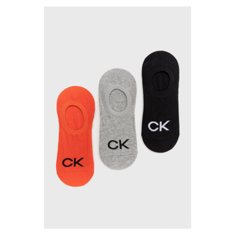Ponožky Calvin Klein (3-pak) pánske, červená farba, 701218723
