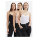 Orsay Set of three women's basic tank tops in white, beige and black - Womens