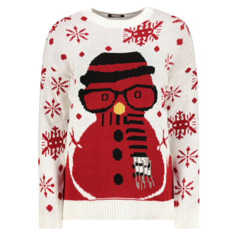 Christmas sweater with snowman ecru