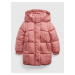 Ružová dievčenská prešívaná bunda s kapucňou GAP