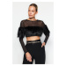 Trendyol Black Feather Detailed Blouse