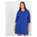 Kobaltově modré minišaty plus size s kapsami od Dalenne L /