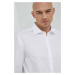 Bavlnená košeľa Seidensticker pánska, biela farba, slim, s klasickým golierom, 01.693650