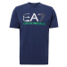 EA7 Emporio Armani Tričko  námornícka modrá / zelená / strieborná