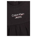 Dievčenské bavlnené šaty Calvin Klein Jeans čierna farba, mini, áčkový strih
