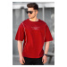Madmext Maroon Men's Oversize T-Shirt 5234