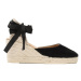 Manebi Espadrilky Soft Suede Low Wedge Espadrilles K 1.0 WL Čierna