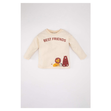 DEFACTO Baby Boy Crew Neck Animal Patterned T-Shirt