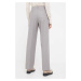 Vlnené nohavice Calvin Klein šedá farba, rovné, vysoký pás