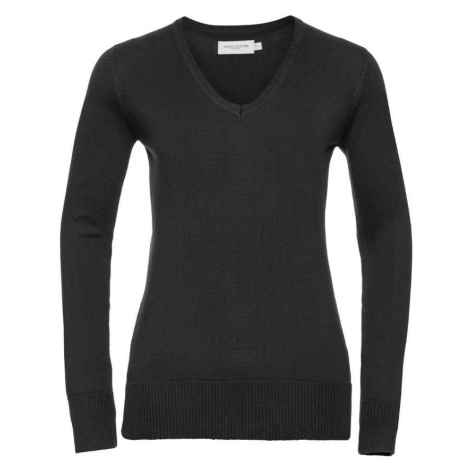 Women's knitted pullover with neckline V R710F 50/50 50% Cotton 50% acrylic CottonBlend TM weave Russell