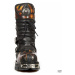 topánky kožené NEW ROCK Flame Boots (591-S1) Black-Orange Čierna oranžová
