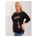 Black women's plus size blouse with 3/4 sleeves