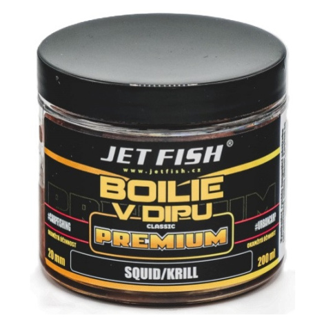 Jet fish boilie v dipe premium clasicc 200 ml 20 mm - squid krill