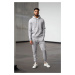 Trendyol Gray Melange Oversize/Wide Cut Hooded Basic Tracksuit Set