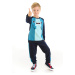 Denokids Shark Navy Blue Boy Tracksuit Set