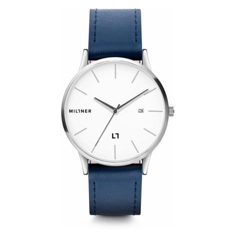 Pánske hodinky s modrým koženkovým remienkom Millner Rodney