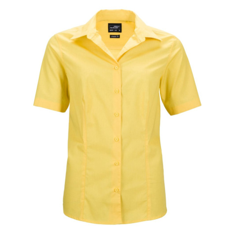 James & Nicholson Dámska košeľa s krátkym rukávom JN643 - Žltá