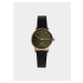 Dámsk hodinky s čiernym koženým opaskom TRIWA Elva