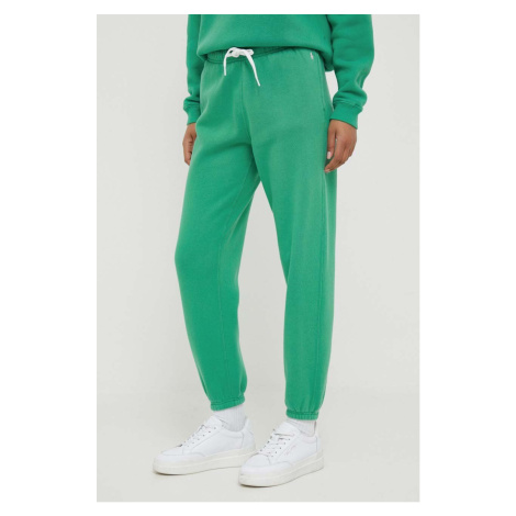 Tepláky Polo Ralph Lauren zelená farba, jednofarebné