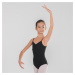 Dievčenský baletný trikot na ramienka čierny