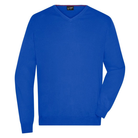 James & Nicholson Pánsky bavlnený sveter JN659 - Kráľovská modrá