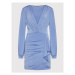 Rinascimento Koktejlové šaty CFC0107346003 Modrá Slim Fit