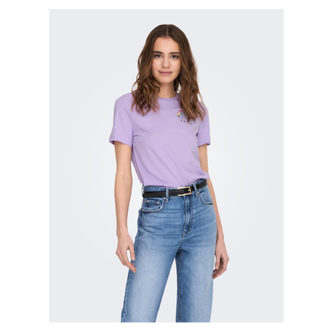Light purple women's T-shirt ONLY Emma - Women