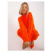 Orange knitted dress with stand-up collar RUE PARIS