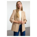 Trendyol Mink Folded Sleeves Epaulette Regular Woven Blazer Jacket