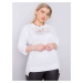 Plus Size White Cotton Blouse with Patch