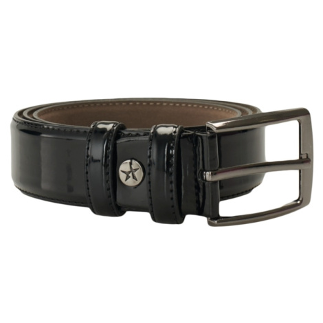 ALTINYILDIZ CLASSICS Men's Black Patterned Patent Leather Belt