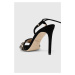 Semišové sandále Elisabetta Franchi čierna farba, SA78B32E2