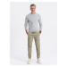 Kaki pánske cargo jogger nohavice Ombre Clothing