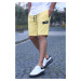 Madmext Men's Yellow Basic Capri Shorts